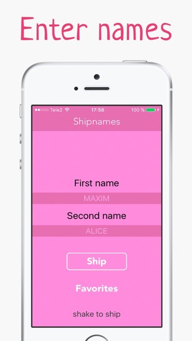 Emulate iPhone app Ship name generator - Mixer of names for couple using MyAndroid