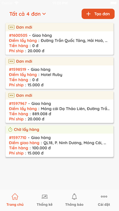 Emulate iPhone app Ship Nhanh-Giao hàng siêu tốc using MyAndroid
