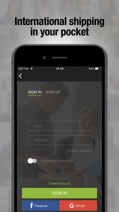 Emulate iPhone app Shippn - Worldwide Shop & Ship using MyAndroid