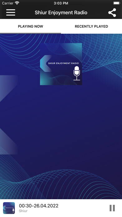 Emulate iPhone app Shiur Enjoyment Radio using MyAndroid
