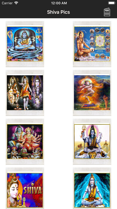 Emulate iPhone app Shiva Pics using MyAndroid