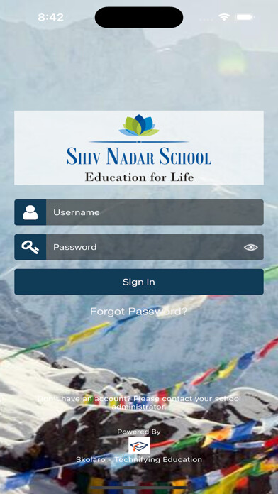 Emulate iPhone app Shiv Nadar School using MyAndroid