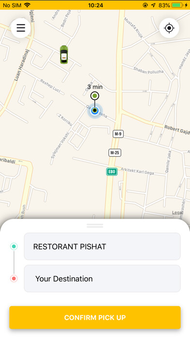 Emulate iPhone app ShoferiIM: taxi ride in Kosovo using MyAndroid Emulate iPhone app ShoferiIM: taxi ride in Kosovo using MyAndroid