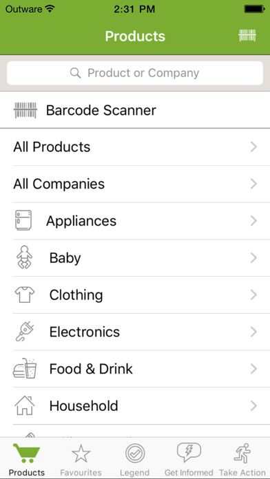 Emulate iPhone app Shop Ethical! using MyAndroid