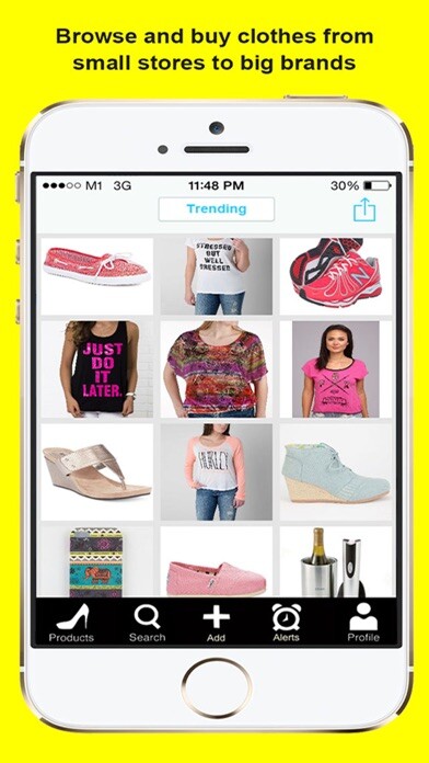 Emulate iPhone app Shop Mob - Shop for Less! Clothes, Shoes, Accessories using MyAndroid