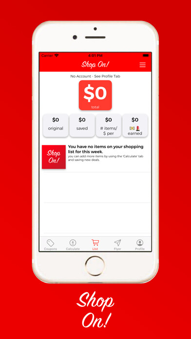 Emulate iPhone app Shop On! using MyAndroid