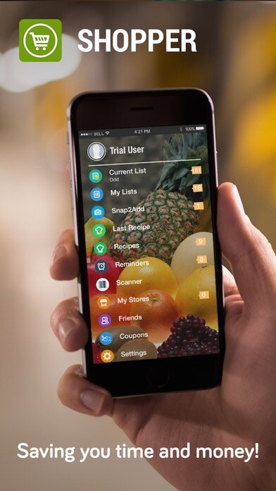 Emulate iPhone app Shopper - Shopping List using MyAndroid