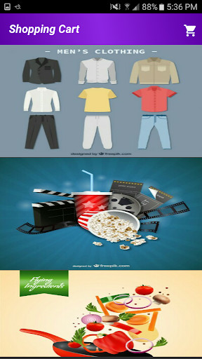 Run android online APK Shopping Cart Demo from MyAndroid or emulate Shopping Cart Demo using MyAndroid