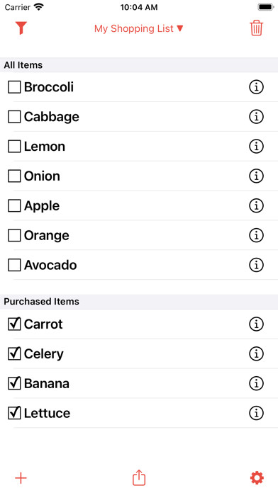Emulate iPhone app Shopping List。Simple & Quick using MyAndroid