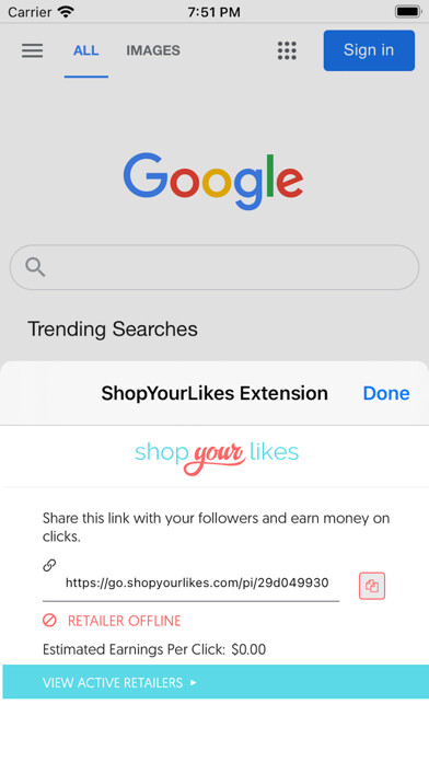 Emulate iPhone app ShopYourLikes Extension using MyAndroid Emulate iPhone app ShopYourLikes Extension using MyAndroid