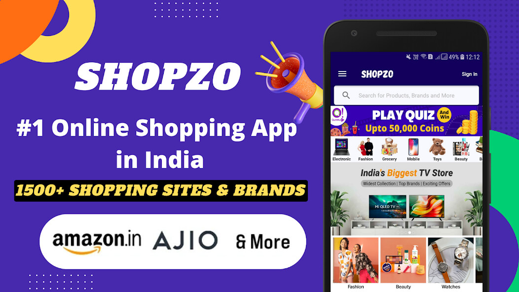 Run android online APK Shopzo - All in 1 Shopping App from MyAndroid or emulate Shopzo - All in 1 Shopping App using MyAndroid
