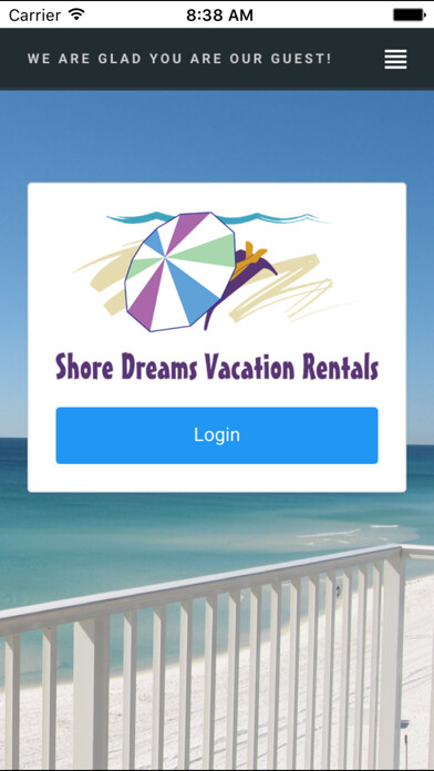 Emulate iPhone app Shore Dreams Vacation Rentals using MyAndroid