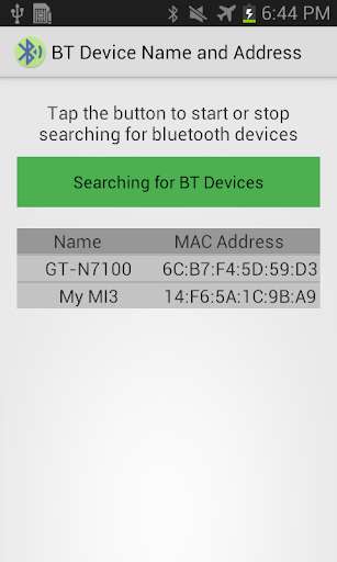 Emulate Android APK Show Bluetooth Name  Address
