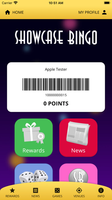 Emulate iPhone app Showcase Loyalty using MyAndroid