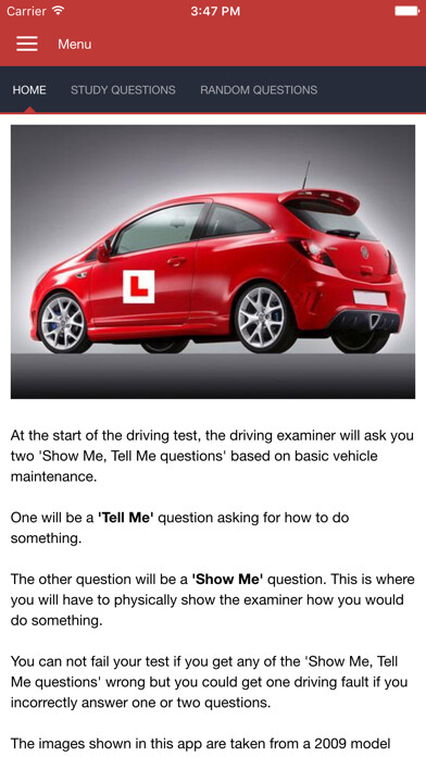 Emulate iPhone app Show Me Tell Me Driving Guide using MyAndroid