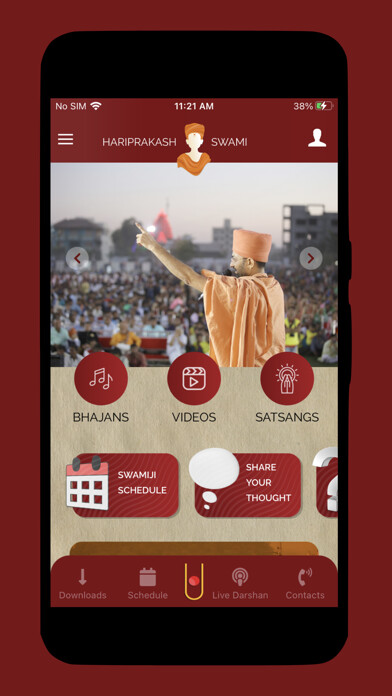 Emulate iPhone app Shri Hariprakashji Swami using MyAndroid