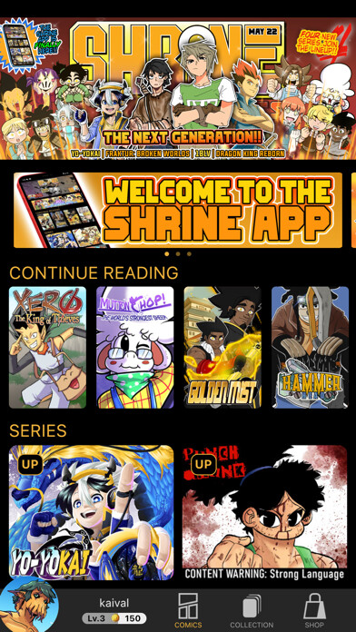 Emulate iPhone app Shrine Comics using MyAndroid Emulate iPhone app Shrine Comics using MyAndroid