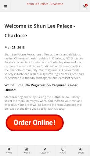 Run android online APK Shun Lee Palace Charlotte Online Ordering from MyAndroid or emulate Shun Lee Palace Charlotte Online Ordering using MyAndroid