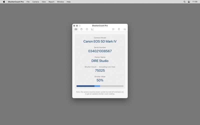Emulate iPhone app ShutterCount Pro using MyAndroid