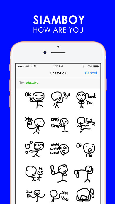 Emulate iPhone app Siamboy Stickers for iMessage using MyAndroid Emulate iPhone app Siamboy Stickers for iMessage using MyAndroid