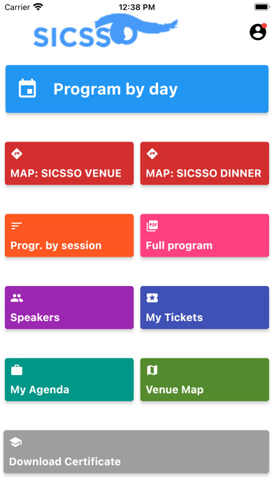 Emulate iPhone app SICSSO CONGRESS using MyAndroid