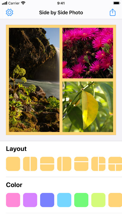 Emulate iPhone app Side by Side Photo Editor Grid using MyAndroid