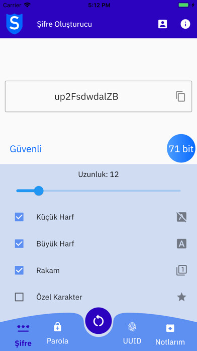 Emulate iPhone app sifre.net - password generator using MyAndroid Emulate iPhone app sifre.net - password generator using MyAndroid