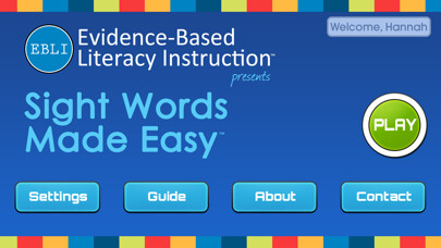 Emulate iPhone app Sight Words Made Easy by EBLI using MyAndroid