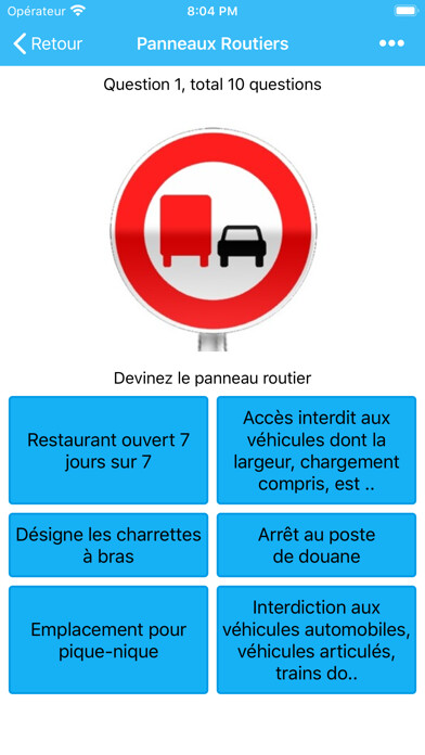 Emulate iPhone app Signalisation Routière – Quiz using MyAndroid Emulate iPhone app Signalisation Routière – Quiz using MyAndroid