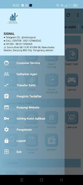 Run android online APK Signal Pulsa from MyAndroid or emulate Signal Pulsa using MyAndroid