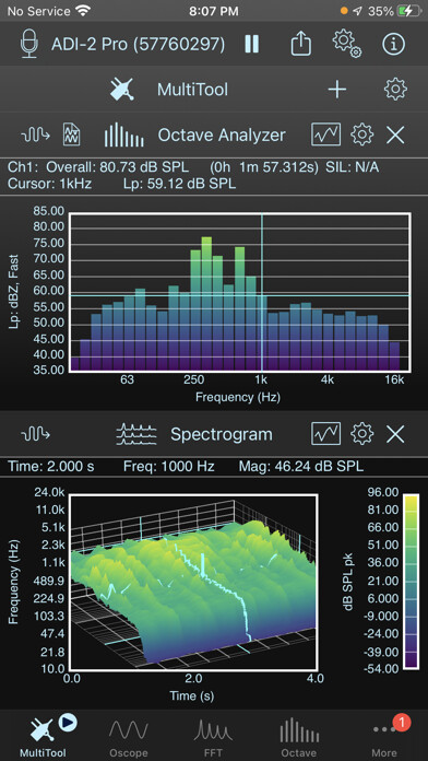 Emulate iPhone app SignalScope X using MyAndroid