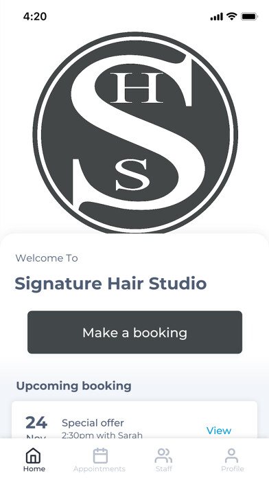Emulate iPhone app Signature Hair Studio using MyAndroid Emulate iPhone app Signature Hair Studio using MyAndroid