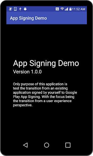 Emulate Android APK Signing Test App Emulate Android APK Signing Test App