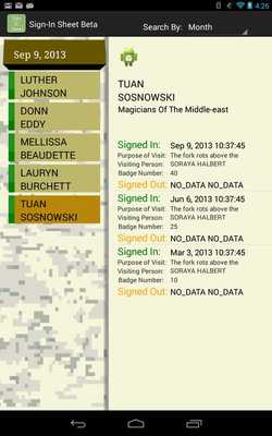 Emulate Android APK Sign In Sheet Beta