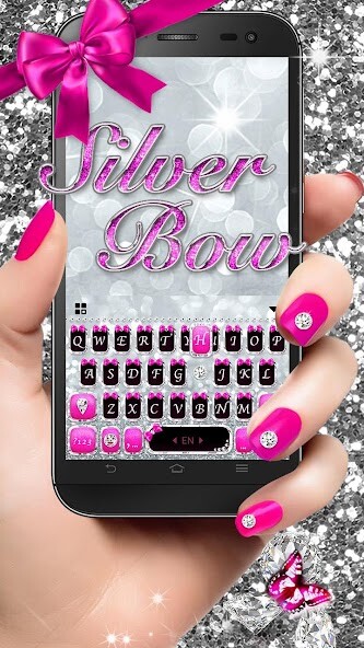 Emulate Android APK Silver Bowknot Keyboard Theme Emulate Android APK Silver Bowknot Keyboard Theme