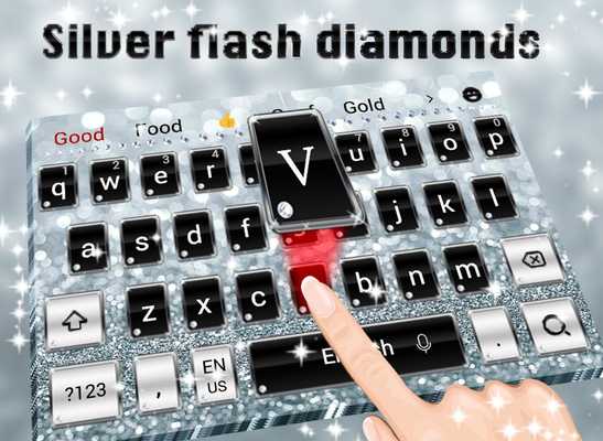 Emulate Android APK Silver flashing diamond theme keyboard Emulate Android APK Silver flashing diamond theme keyboard