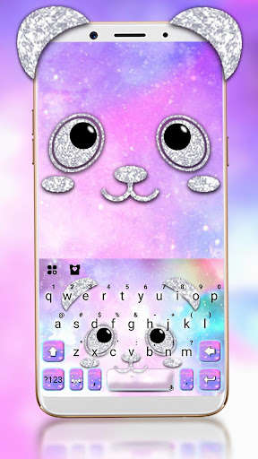 Run android online APK Silver Glitter Panda Keyboard Theme from MyAndroid or emulate Silver Glitter Panda Keyboard Theme using MyAndroid