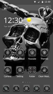 Emulate Android APK Silver theme skull