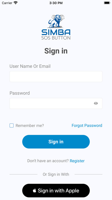Emulate iPhone app SimbaSoSButton using MyAndroid