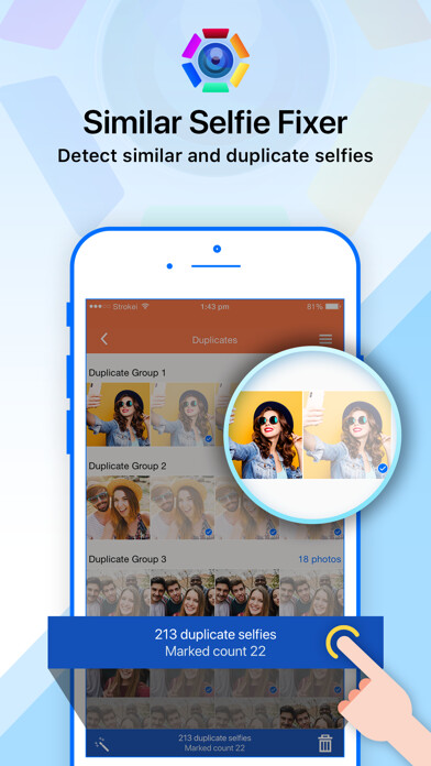 Emulate iPhone app Similar Selfie Fixer using MyAndroid