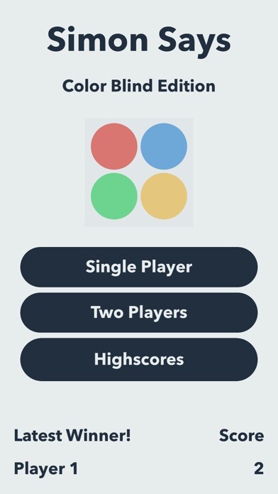 Emulate iPhone app Simon Says-Colourblind Edition using MyAndroid