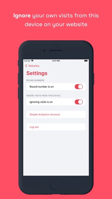 Emulate iPhone app Simple Analytics - Official using MyAndroid