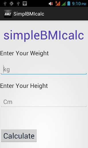 Run android online APK SimpleBMIcalc from MyAndroid or emulate SimpleBMIcalc using MyAndroid