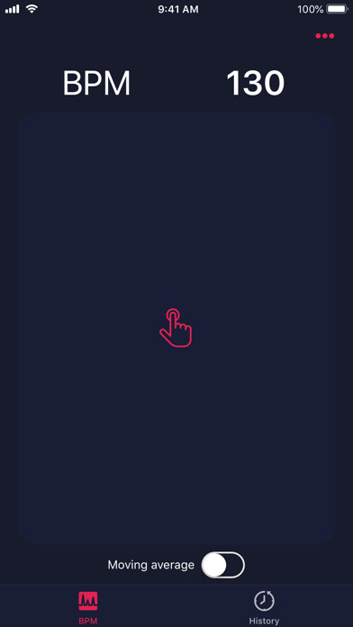 Emulate iPhone app Simple BPM Tap · using MyAndroid
