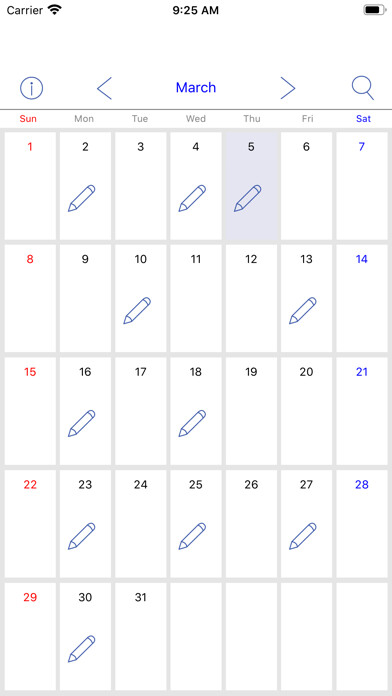 Emulate iPhone app Simple Calendar & Diary using MyAndroid