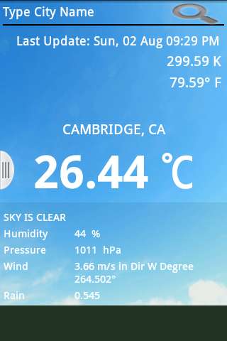Run android online APK Simple Current Weather from MyAndroid or emulate Simple Current Weather using MyAndroid