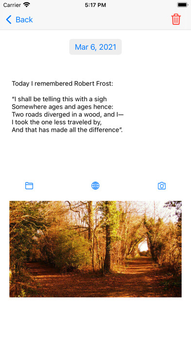 Emulate iPhone app Simple Daily Journal using MyAndroid
