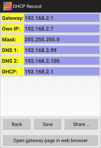 Emulate Android APK Simple DHCP Query