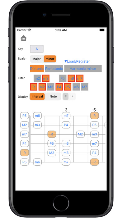 Emulate iPhone app Simple Diagram - Guitar Scale using MyAndroid Emulate iPhone app Simple Diagram - Guitar Scale using MyAndroid