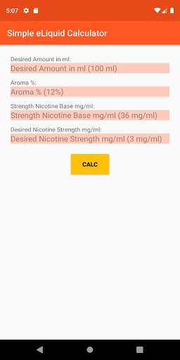 Emulate Android APK Simple E-Liquid Calculator Emulate Android APK Simple E-Liquid Calculator